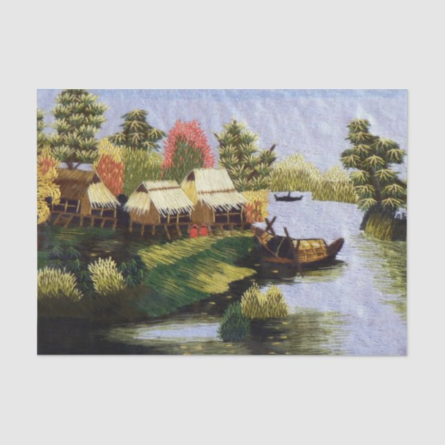 Papier Mousseline Cadeau Paysage/Découpage (Recto)