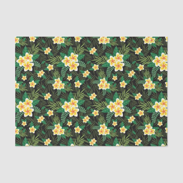 Papier Mousseline Cadeau végétal vert jaune Découpage d'embarcation (Recto)