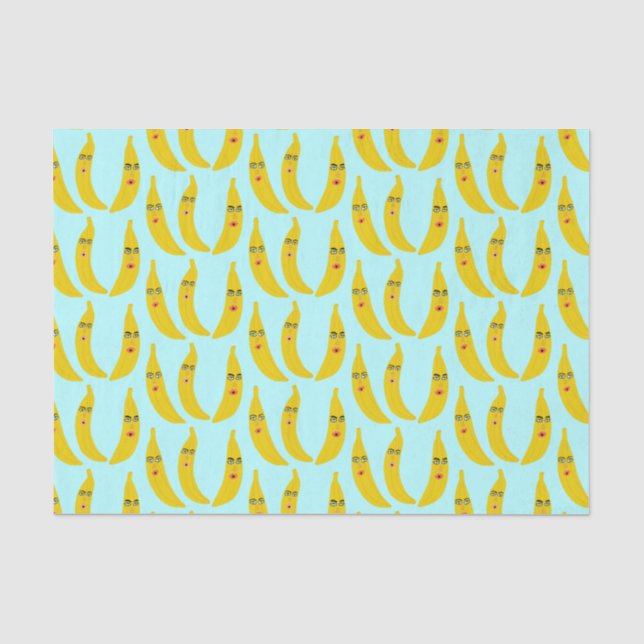 Papier Mousseline Cadeau Whimsical Sweet Banana Trio (Recto)