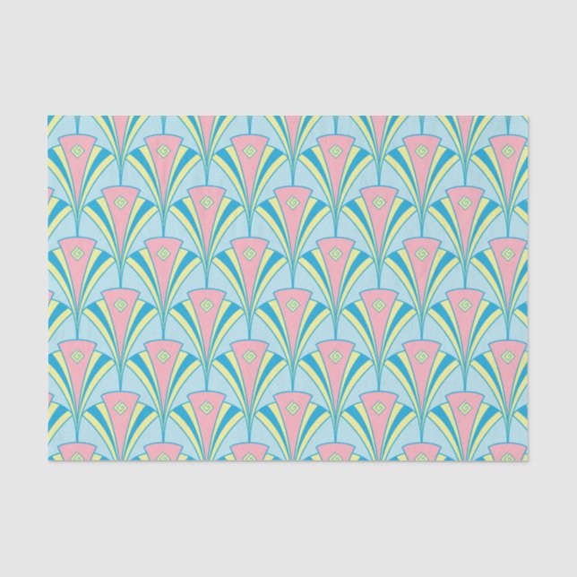 Papier Mousseline Cadeaux de Miami de fan d'art déco (Recto)