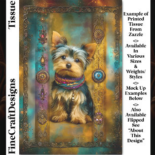 Papier Mousseline Cadre baroque de chien Yorkshire Terrier DY3R Déco
