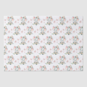 Papier Mousseline Cadre éléphant floral mignon pour Baby Shower