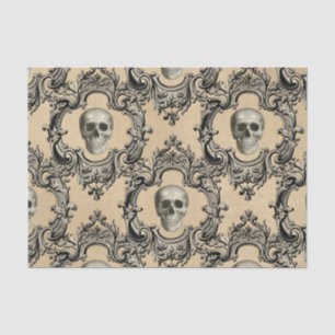 Papier Mousseline Cadre victorien Skulets Goth Skeleton Gothique
