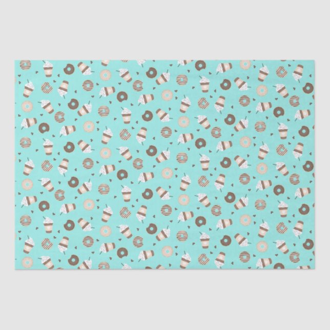 Papier Mousseline Café Frappuccino Motif de beignets (Recto)