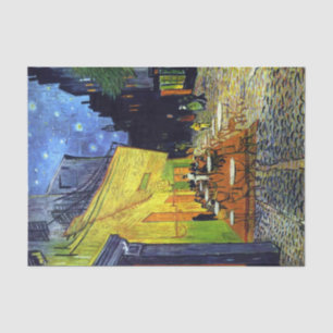Papier Mousseline Café Terrasse à la nuit par Vincent Van Gogh