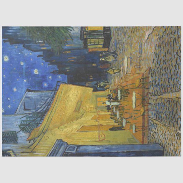 Papier Mousseline Café Terrasse par Vincent Van Gogh (Recto)