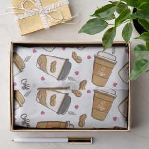Papier Mousseline Cafés, Fèves de café, Amateur de café, Coeurs