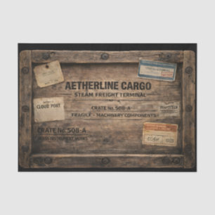 Papier Mousseline Caisse de Fret Steampunk en Bois FC1 Découpage
