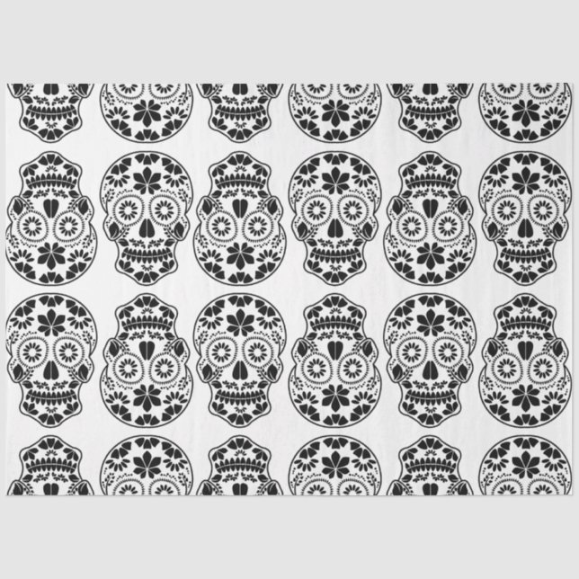 Papier Mousseline Calavera sucre crâne bonbon_floral mexicaine calav (Recto)