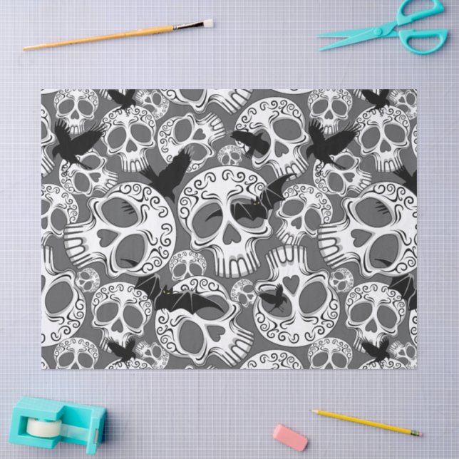 Papier Mousseline Calaveras décoratives Halloween (Artisanat)