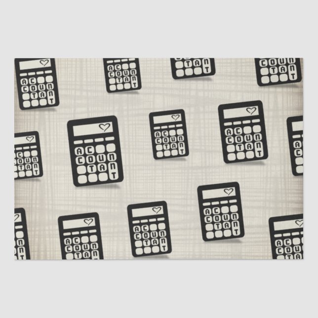 Papier Mousseline Calculatrice Comptable Coeur Or (Recto)