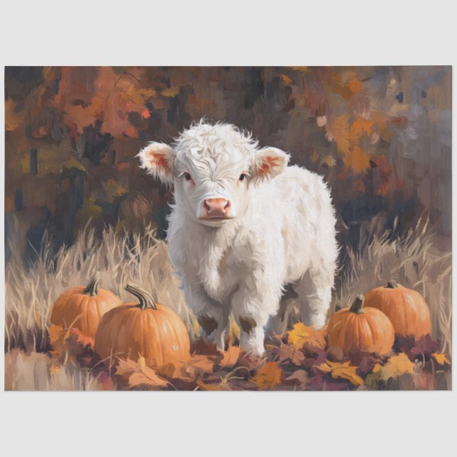 Papier Mousseline Calf d'automne parmi les découpage Citrouille (Recto)
