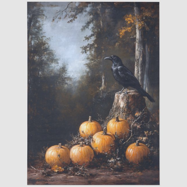 Papier Mousseline Calico Kitten Assis Entre Les Feuilles D'Automne D (Recto)