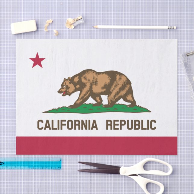 Papier Mousseline California tissue paper, Californian Flag (Artisanat)