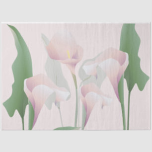 Papier Mousseline Calla Lily rose Découpage florale