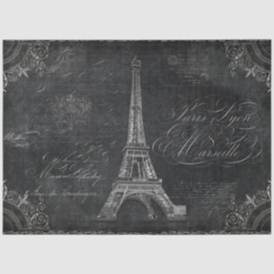 Papier Mousseline Calligraphie de script vintage Paris Découpage Art