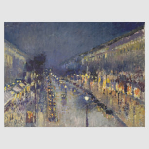 Papier Mousseline Camille Pissarro - Boulevard Montmartre en nuit