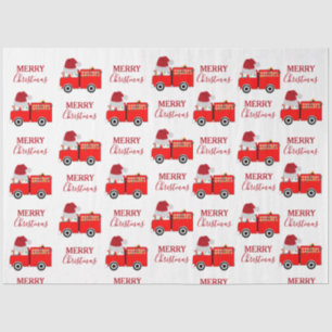 Papier Mousseline Camion de feu rouge de Noël