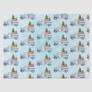 Papier Mousseline Camion de Noël avec de mignons animaux Motif