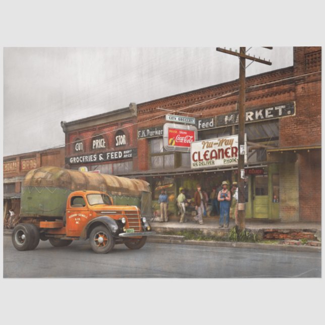 Papier Mousseline Camion - L'épicerie de la ville 1939 (Recto)