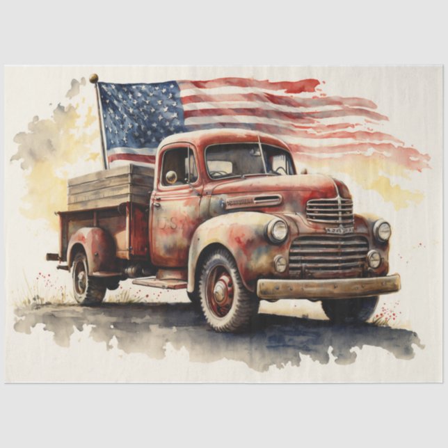 Papier Mousseline Camion patriotique (Recto)