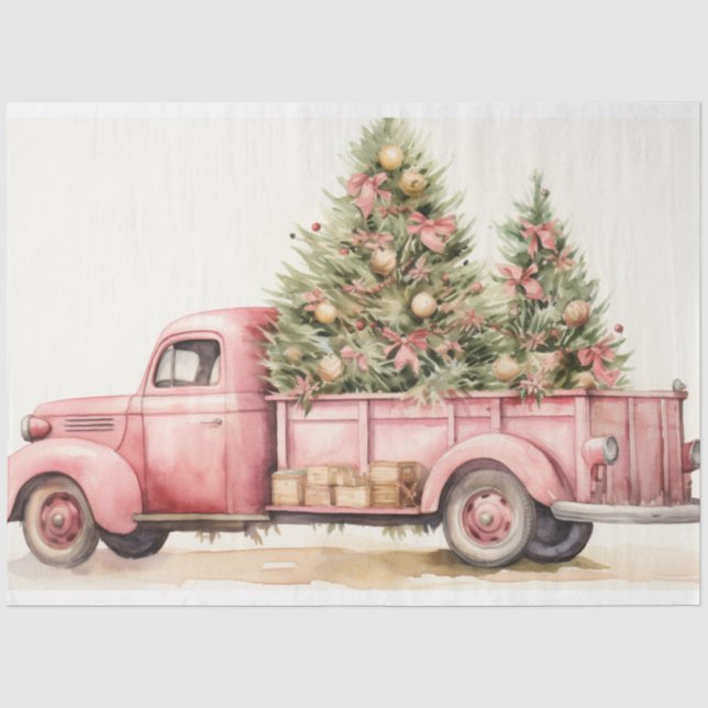 Papier Mousseline Camion Pink Christmas Tree (Recto)