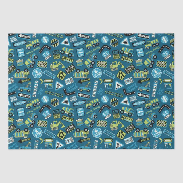 Papier Mousseline Camions de construction (Recto)