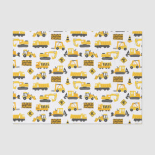 Papier Mousseline Camions et panneaux de construction Motif blanc