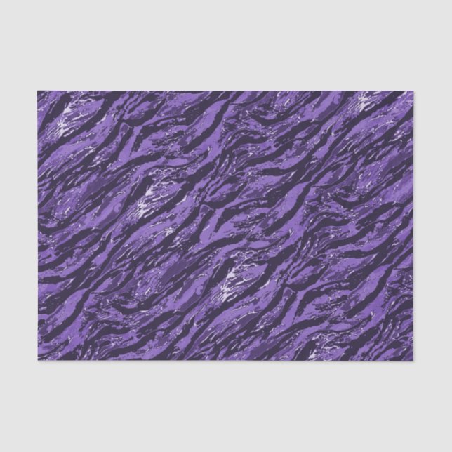Papier Mousseline Camo à rayures violettes (Recto)