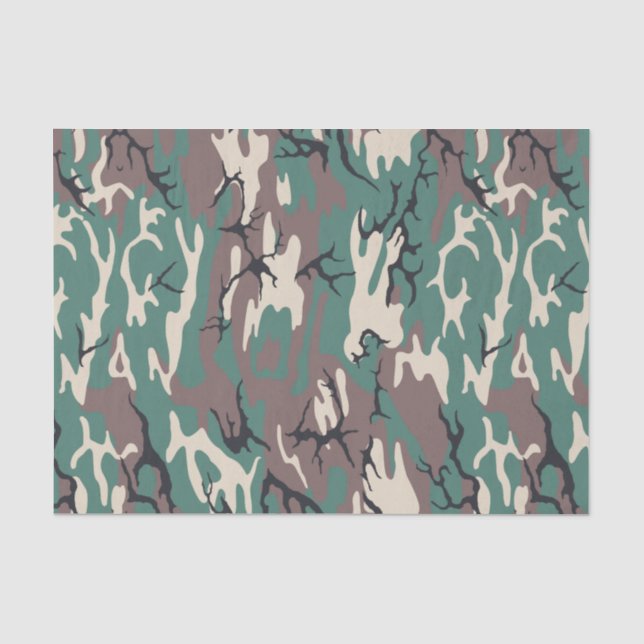 Papier Mousseline Camo Woodland (Recto)