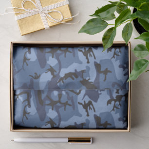 Papier Mousseline Camouflage bleu marine, Militaire, Armée