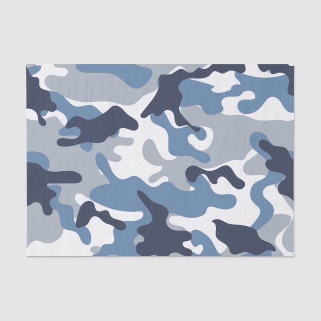 Papier Mousseline Camouflage de bleu et de blanc (Recto)