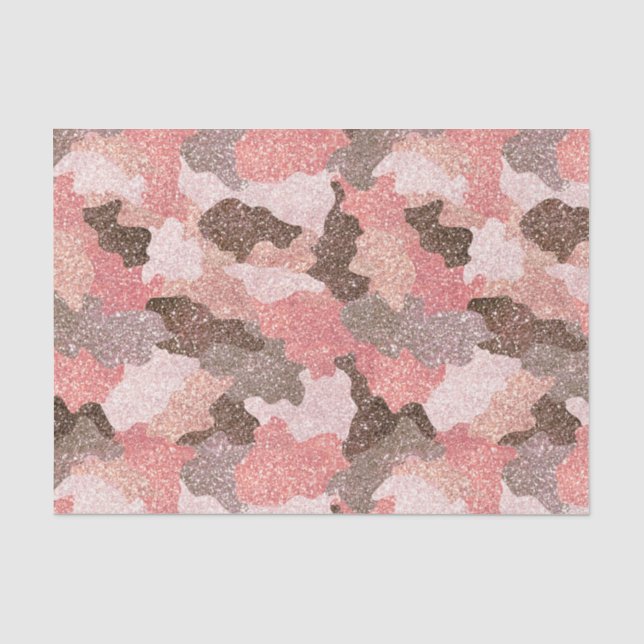 Papier Mousseline Camouflage de la Parties scintillant Rose Gold Cam (Recto)