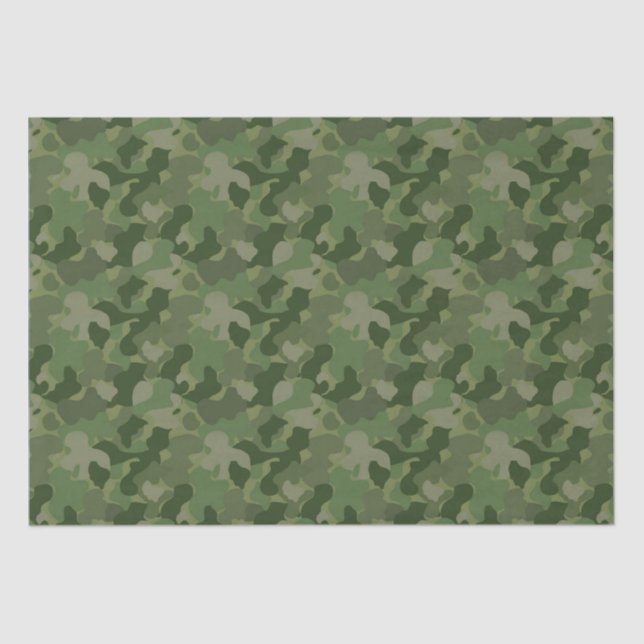 Papier Mousseline Camouflage de vert forêt (Recto)