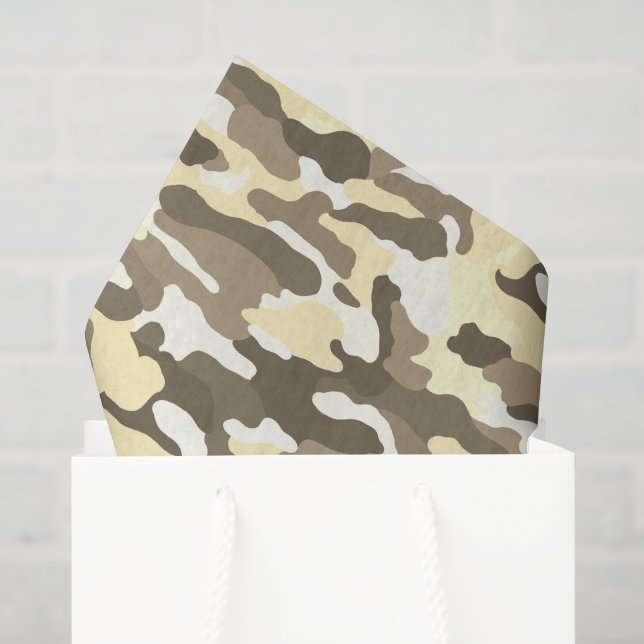 Papier Mousseline Camouflage du désert (Sac cadeau)