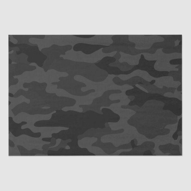 Papier Mousseline Camouflage noir (Recto)