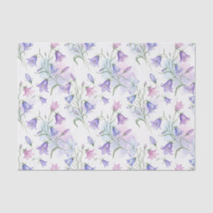 Papier Mousseline Campanules rose et violet à l'aquarelle