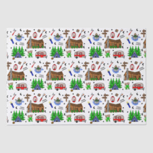 Papier Mousseline Camping ou Midwest Theme Anniversaire