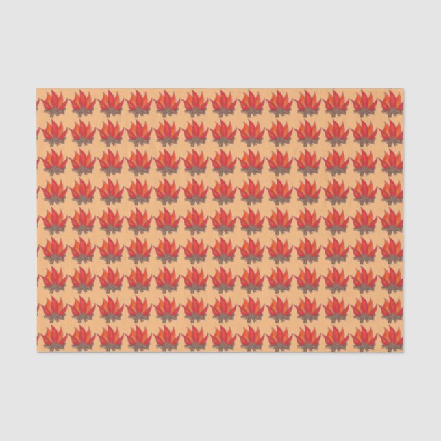 Papier Mousseline Camping Red Orange Campfire Camp d'été (Recto)