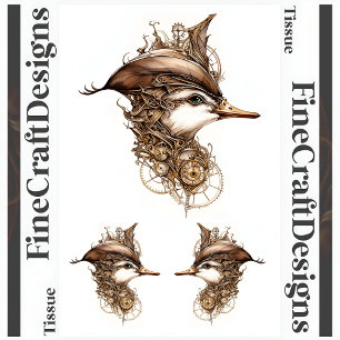 Papier Mousseline Canard Steampunk Mignon Engrenages Rouages Chapeau