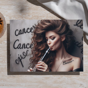 Papier Mousseline Cancer Zodiaque Musicien Clarinette Decoupage