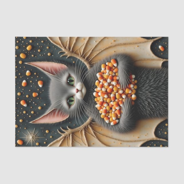 Papier Mousseline Candy Corn Chat Chat Chat Découpage (Recto)