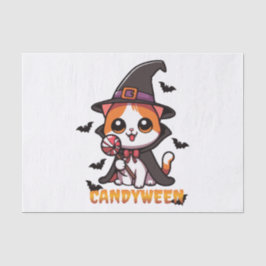 Papier Mousseline candyween - chatte sorcière halloween