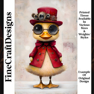 Papier Mousseline Caneton Mignon et Adorable en Manteau et Chapeau L