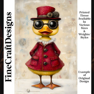 Papier Mousseline Caneton Steampunk Mignon en Manteau & Chapeau K7 D