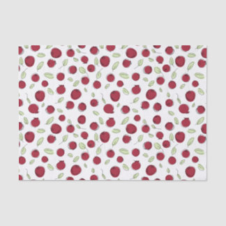 Papier Mousseline canneberges et feuilles sur blanc, mignon style do