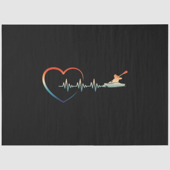 Papier Mousseline Canoë Heartbeat Kayaking (Recto)
