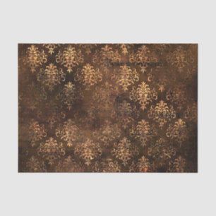 Papier Mousseline Caoutchouc gothique victorien Brown Damas Tissu Pa