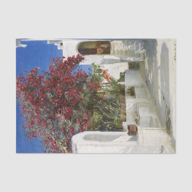 Papier Mousseline Capri - Oleandres en fleurs, Peder Severin Krøyer (Recto)