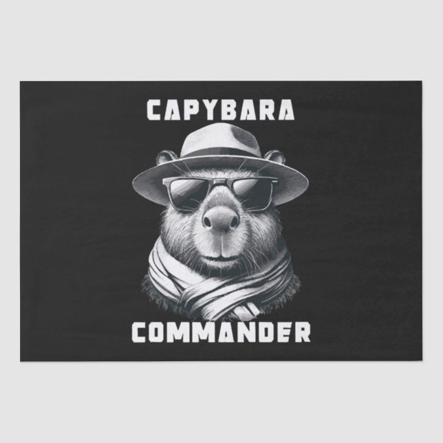 Papier Mousseline Capybara Avec Lunettes De Soleil Capy Commander (Recto)